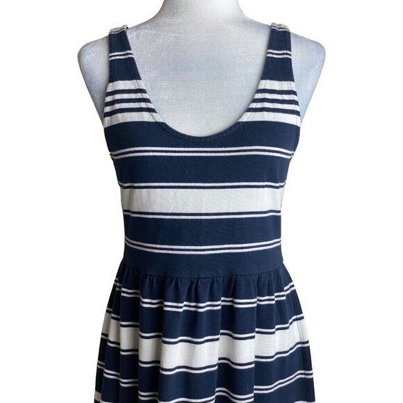 J.Crew Stripe Villa Fit-n-Flare Button Back Dress Black / White Women's Size Med - Picture 5 of 13
